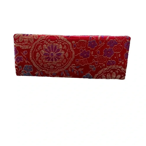 New Brocade Lipstick Case With Mirror‎ Red - Picture 2 of 5